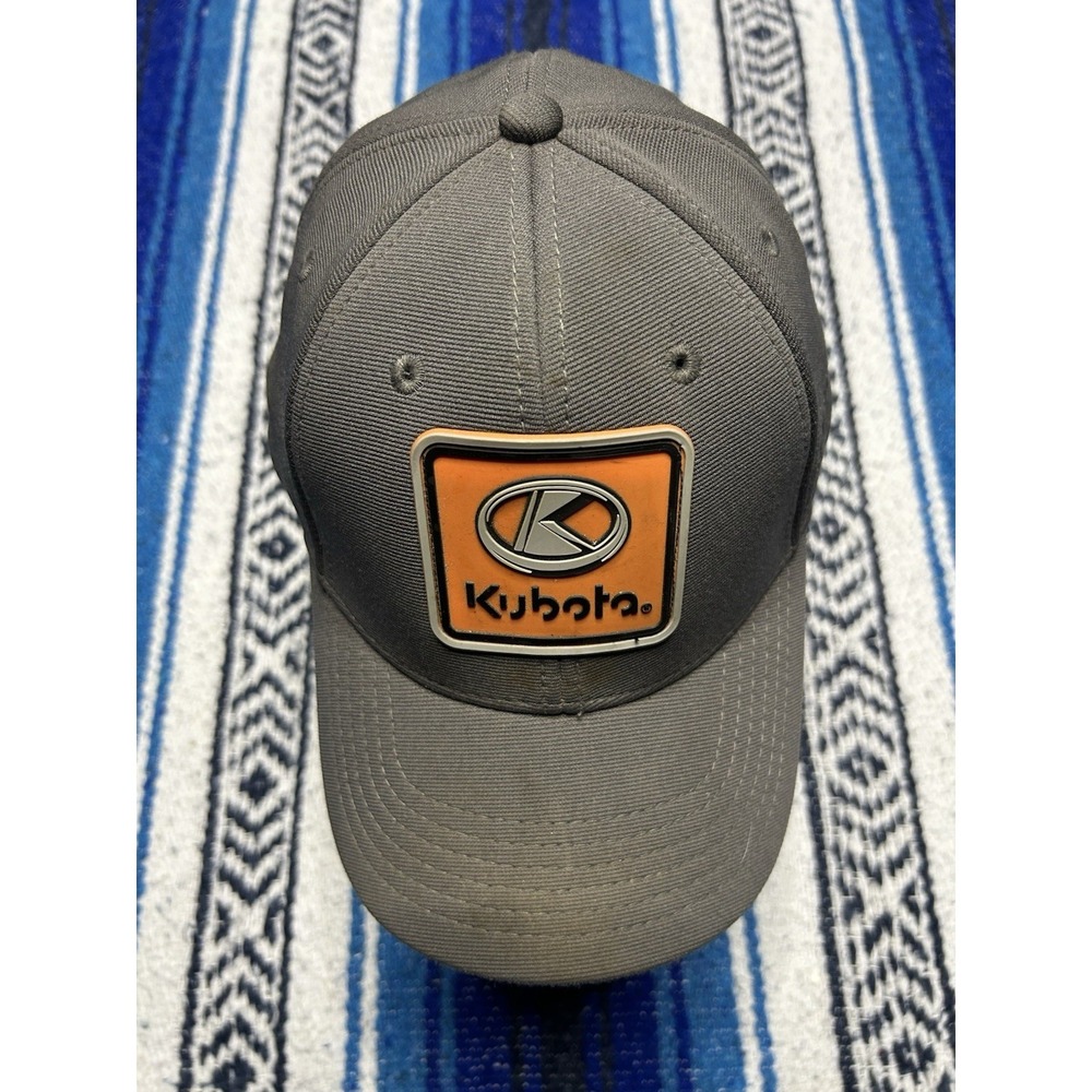 Kubota Hat One Size Fits Most Gray Fitted Baseball Cap